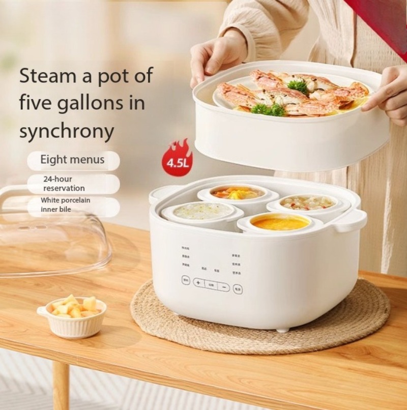 Slow Cooker Ceramic - Электрическая мультиварка-скороварка 4,5 л с автоматическим