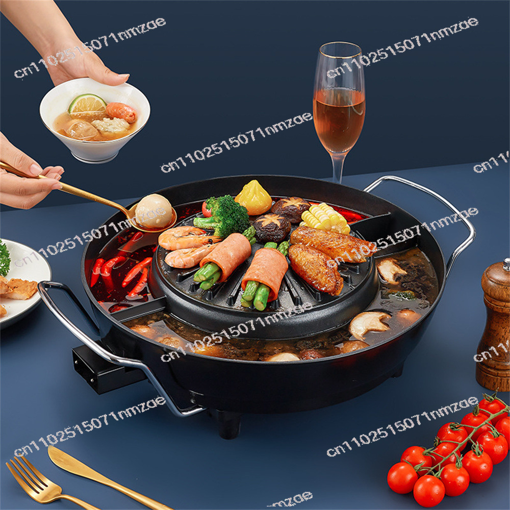 Hot Pot Electric - Электрическая сковорода-гриль для дома с двусторонней