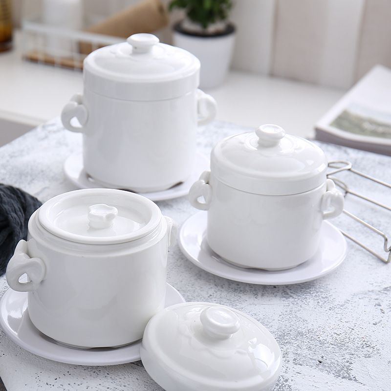 Slow Cooker Ceramic - Чисто белая керамическая кастрюля для тушения,